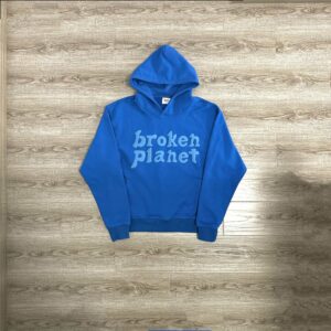 Broken Planet Monochrome Cobalt Blue Hoodie